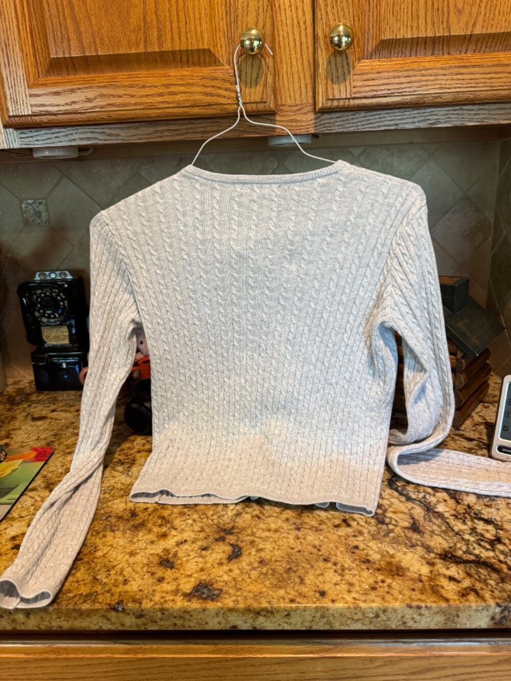 Brandy Melville Zoe Cable Knit Cardigan Light Grey XS/S - Picture 5 of 5
